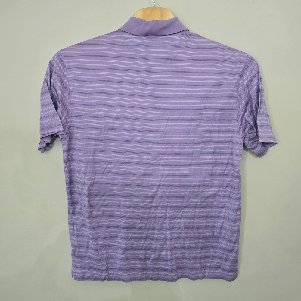 Nike Tiger Woods Collection Purple Striped Mercerized Cotton Golf Polo Mens XL - Picture 3 of 7